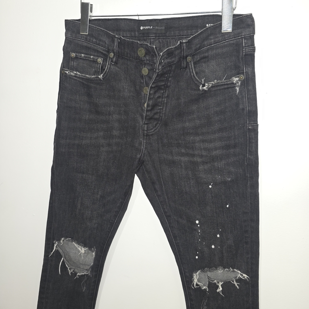 Black Distressed Slim Men’s Jeans
